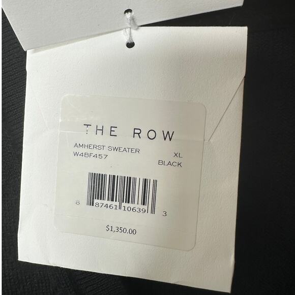 NWT The Row Black Amherst V-Neck Long Sleeve Cashmere Blend Sweater XL - Picture 11 of 16